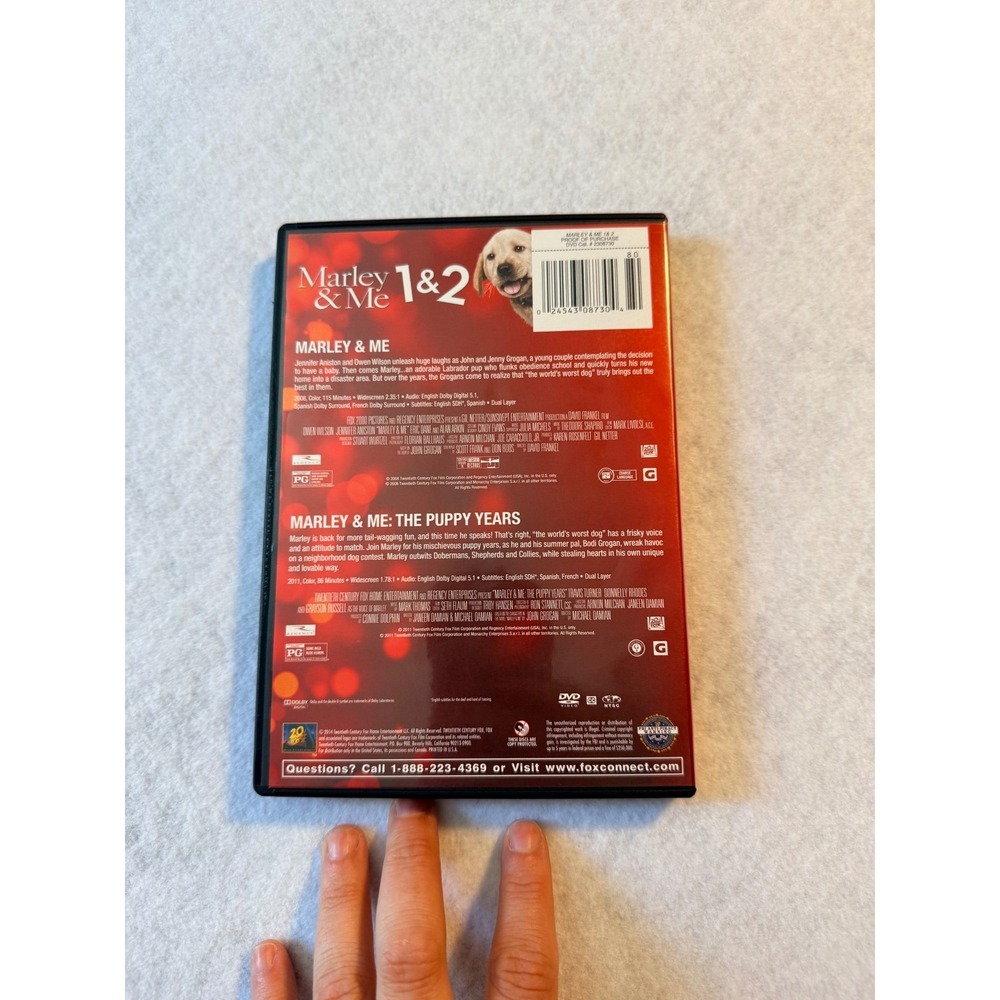 Marley & Me 1 & 2 Movie Collection DVD Puppy Years Owen Wilson Jennifer Aniston - Picture 2 of 2